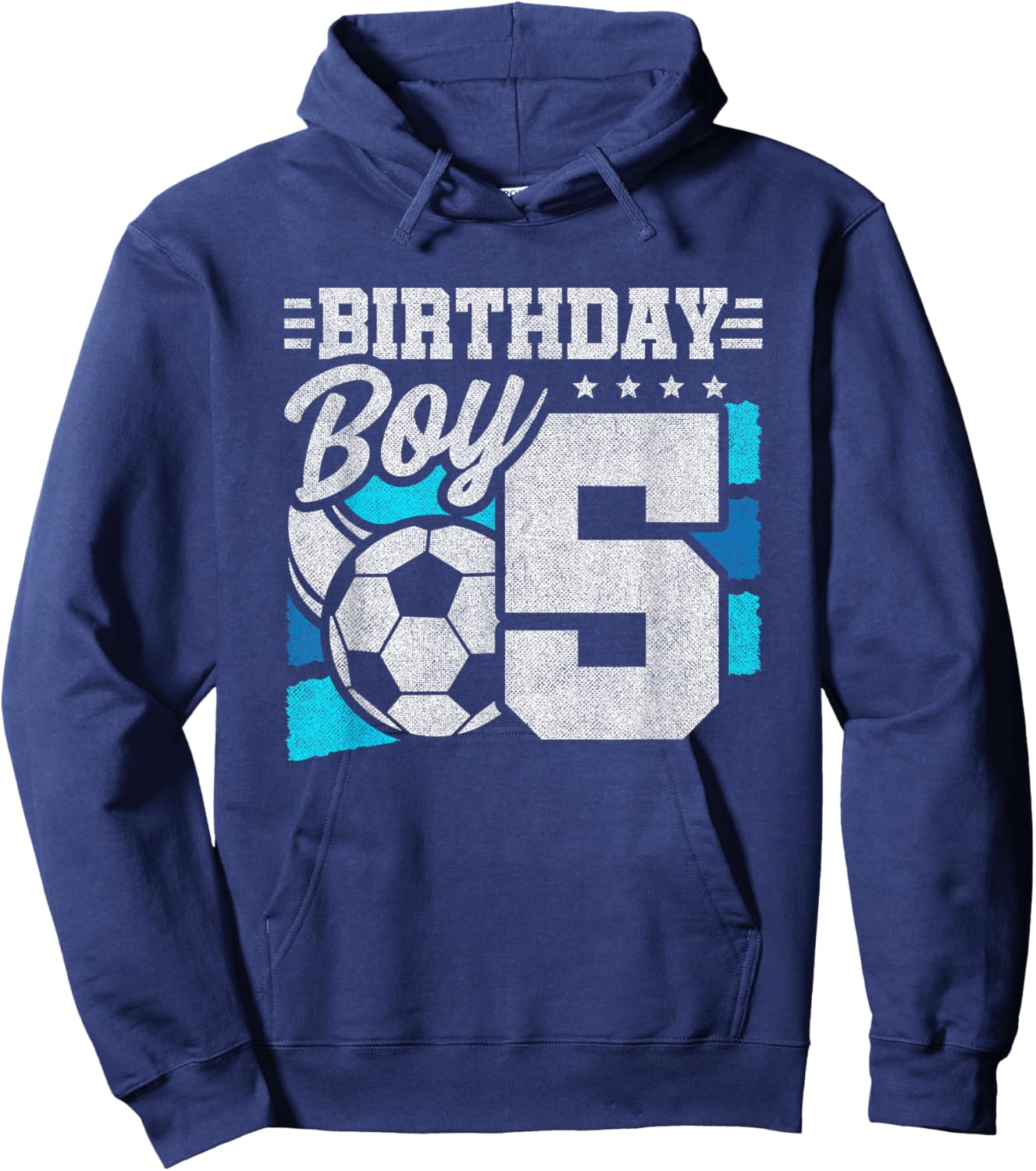 Boys 5th Birthday - Soccer Party 5 Year Old Boy Birthday Hoodie - Hoodie | Navy