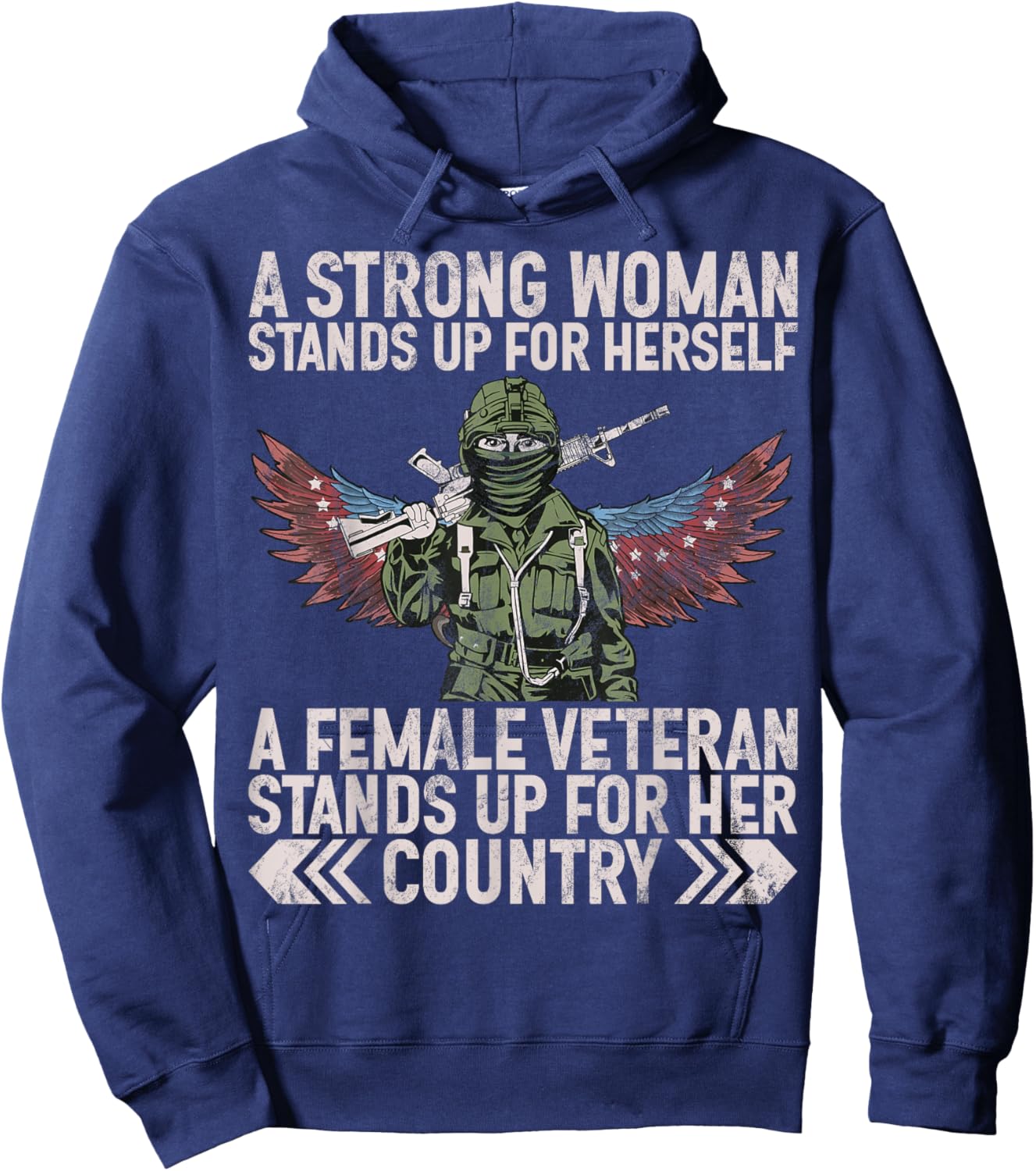 Female Veteran Veteran's Day Women Veteran Soldier Patriotic Hoodie - Hoodie | Navy