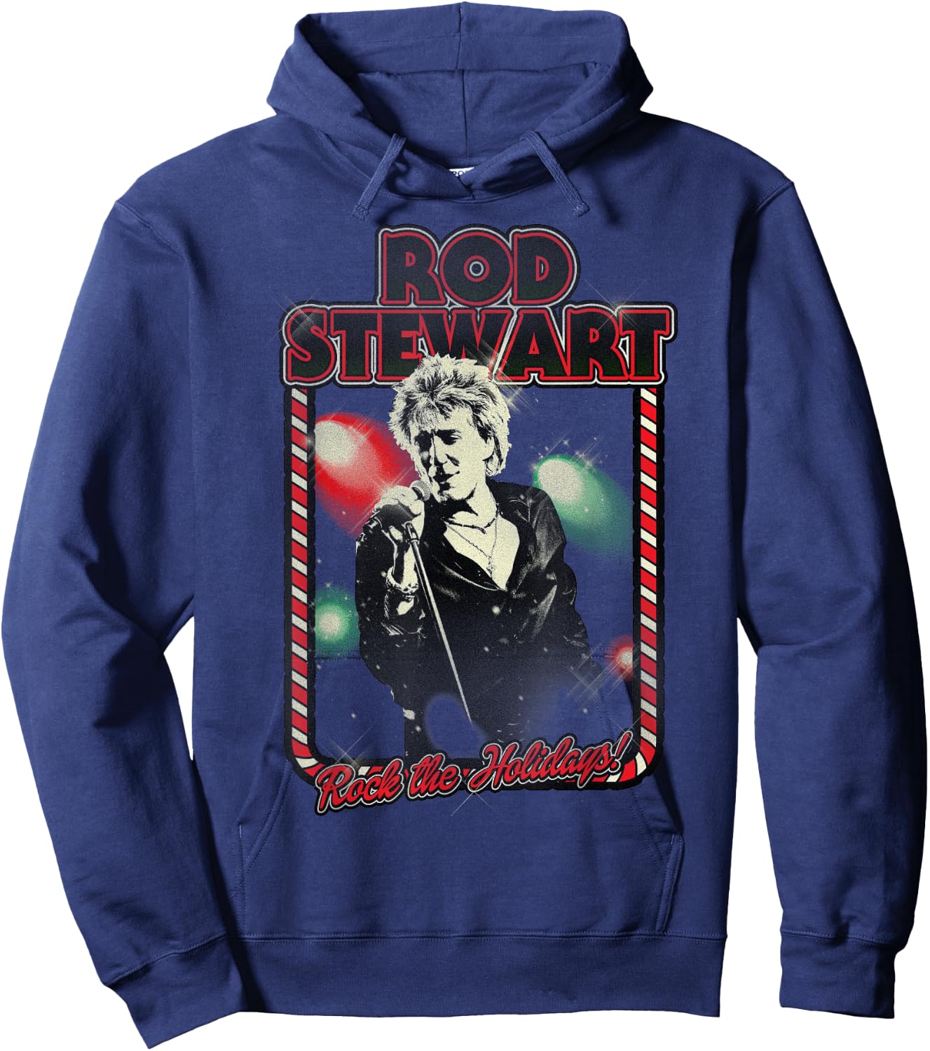 Rod Stewart Official Rock The Holidays Hoodie - Hoodie | Navy