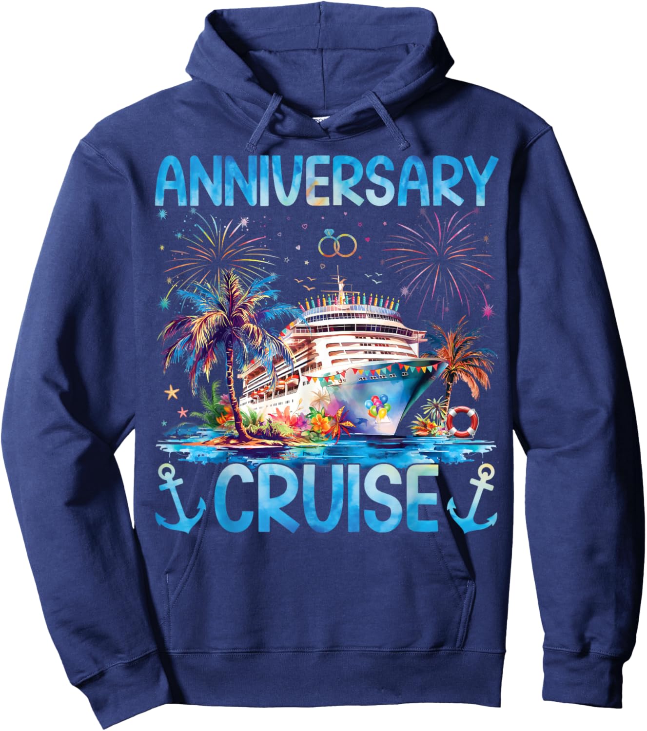 Husband And Wife It's Our Couple Matching Anniversary Cruise Hoodie - Hoodie | Navy