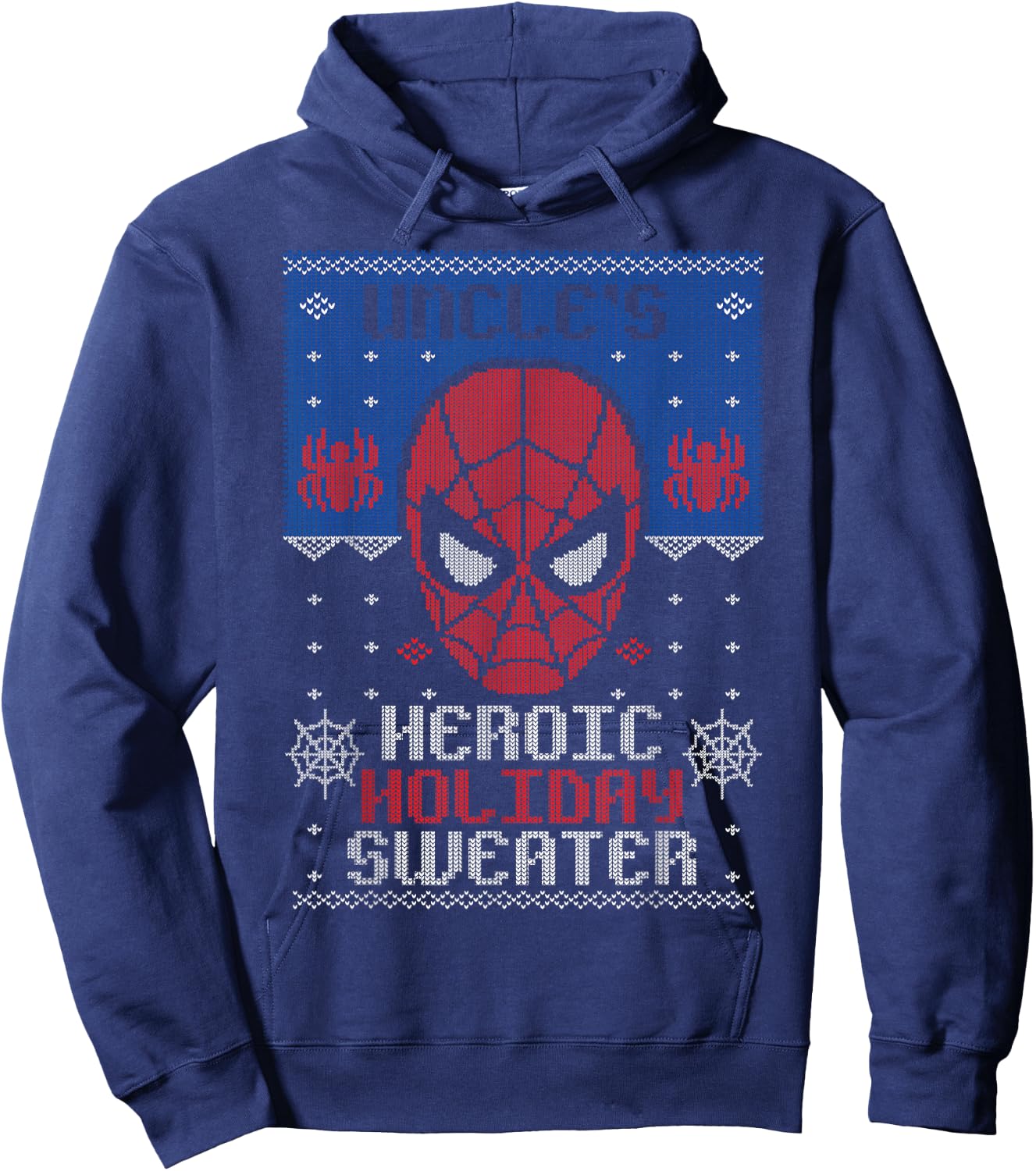 Marvel Spider-Man Uncle's Heroic Holiday Christmas Hoodie - Hoodie | Navy