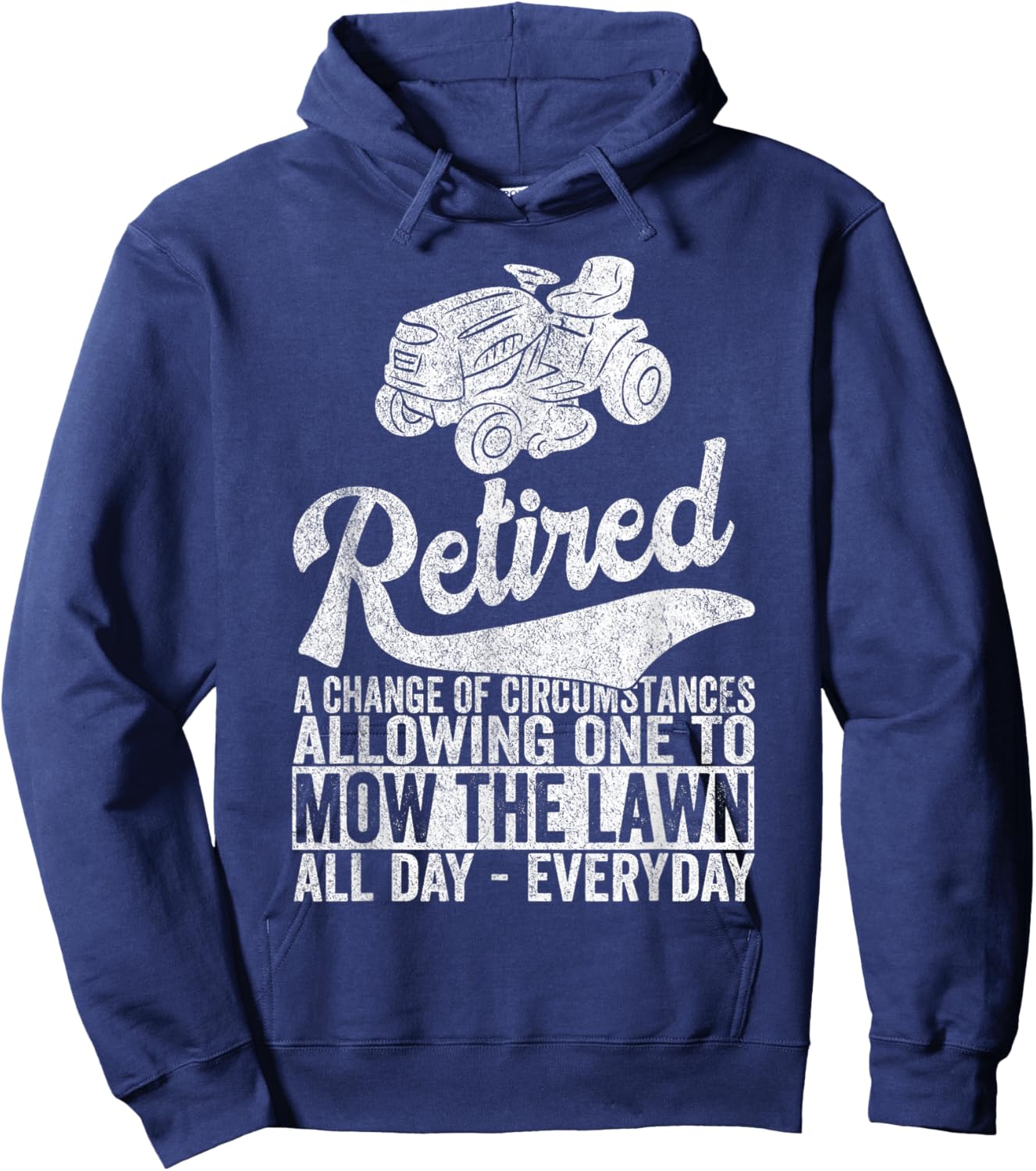 Funny Retired Definition Lawn Mowing Mow Retirement Hoodie - Hoodie | Navy