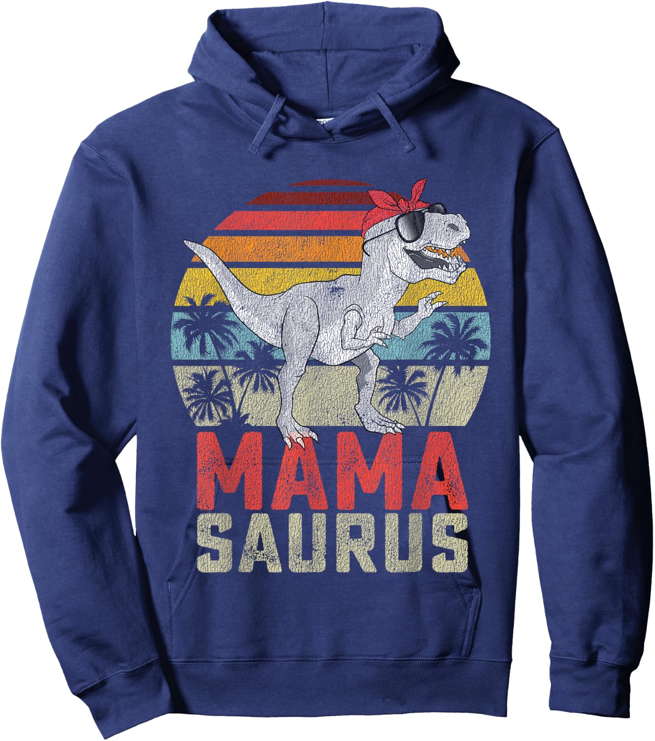 Mamasaurus T Rex Dinosaur Mama Saurus Family Matching Women Hoodie - Hoodie | Navy