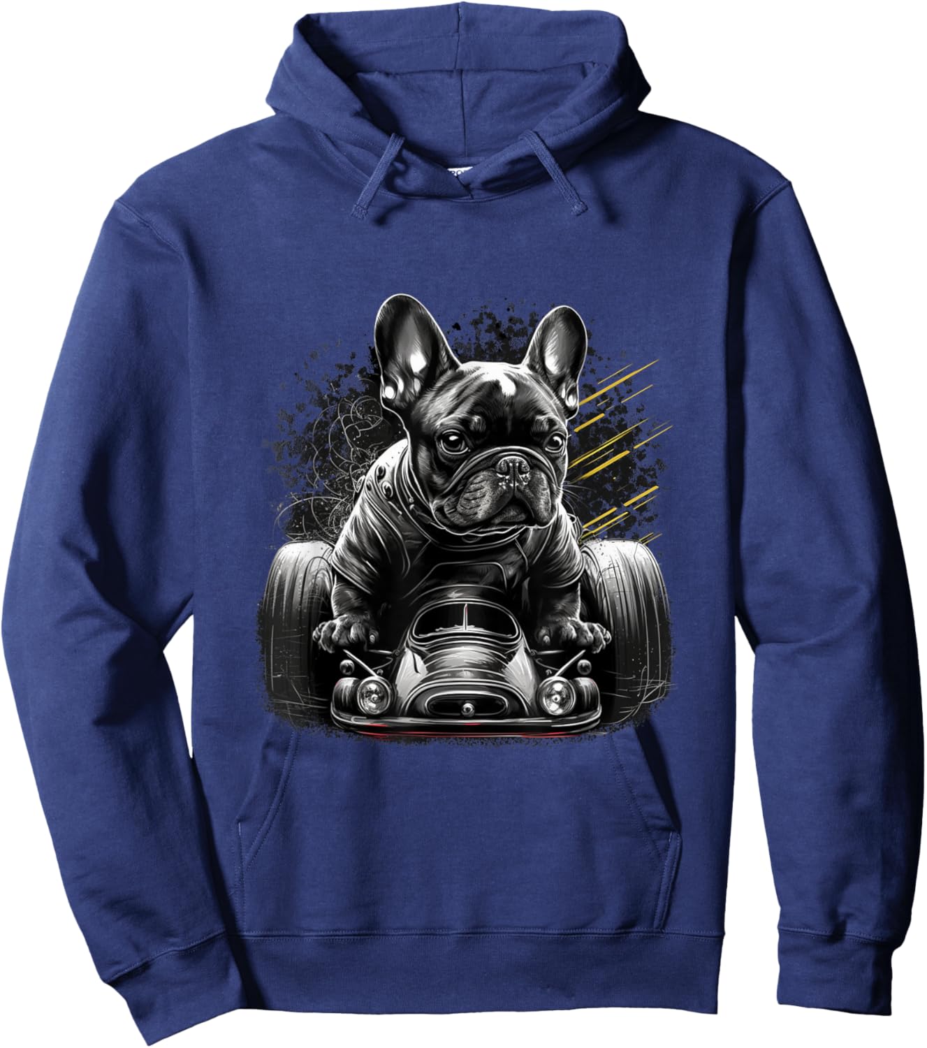French Bulldog | Race Racing Car Formula Funny Dog Mechanic Men Women Hoodie - Hoodie | Navy