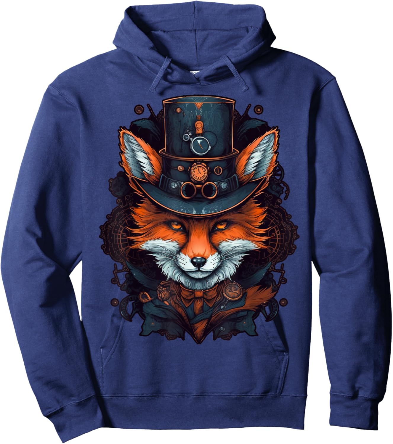 Steampunk Fox Hoodie - Hoodie | Navy