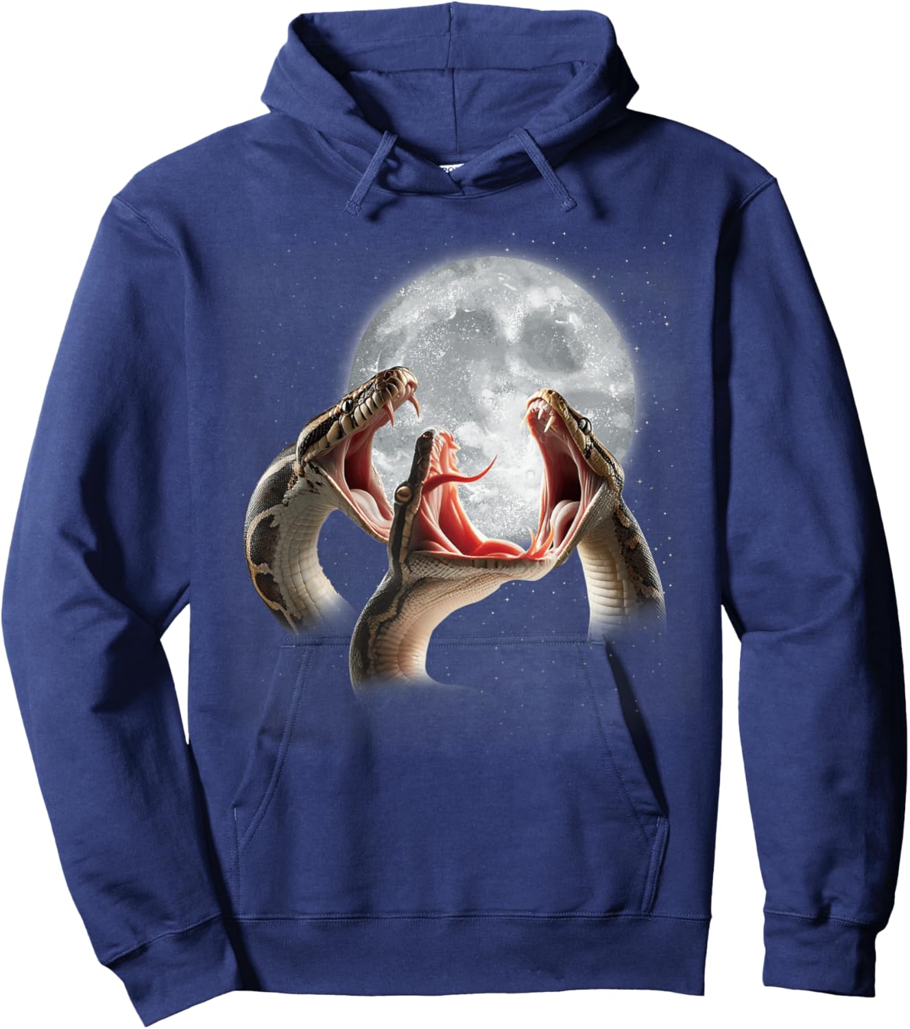3 Ball Python Snakes Howling At The Moon Funny Python Lover Hoodie - Hoodie | Navy