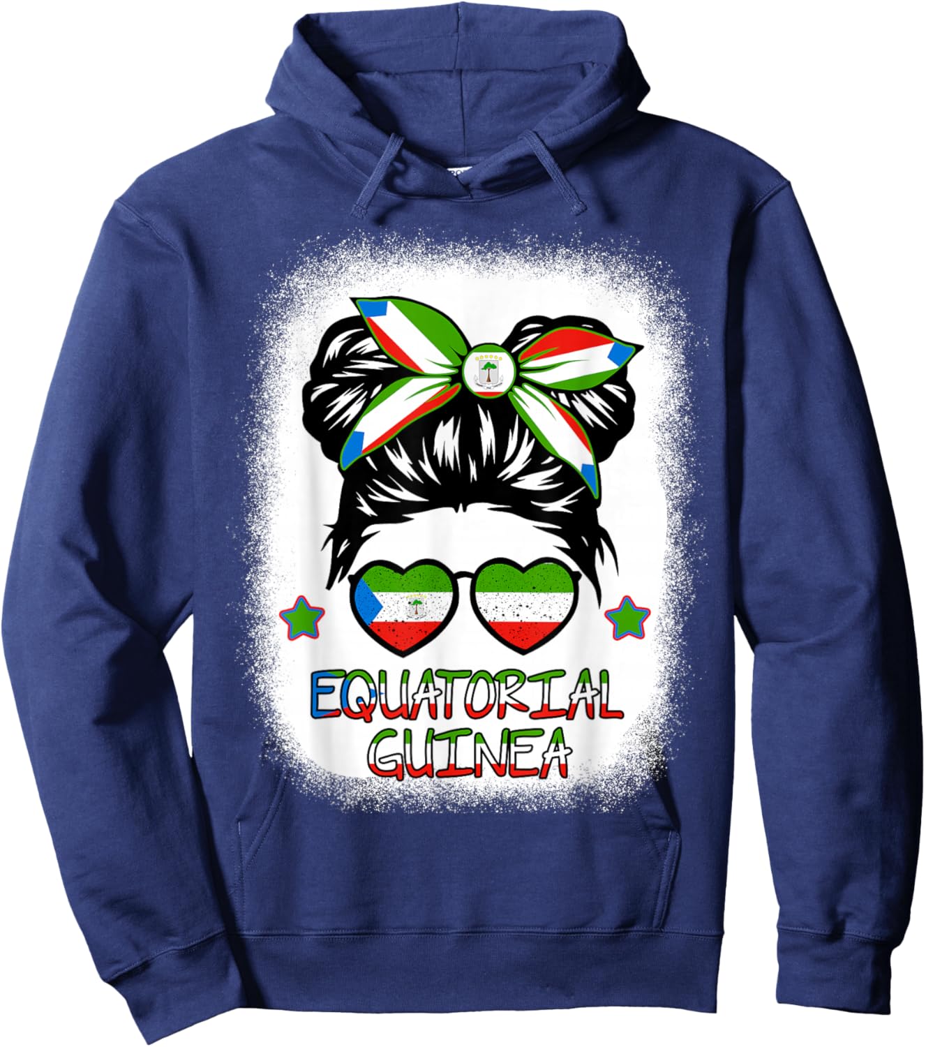 Girls Equatorial Guinea Flag Guinean Women Hispanic Heritage Hoodie - Hoodie | Navy