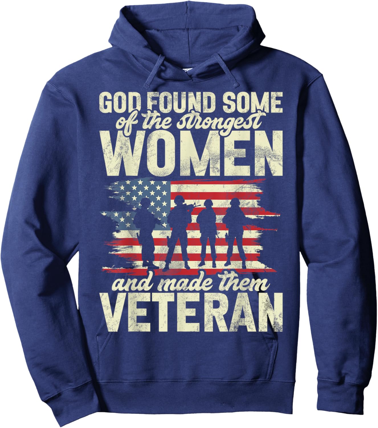 Female Veteran Veteran's Day Women Veteran Soldier Patriotic Hoodie - Hoodie | Navy