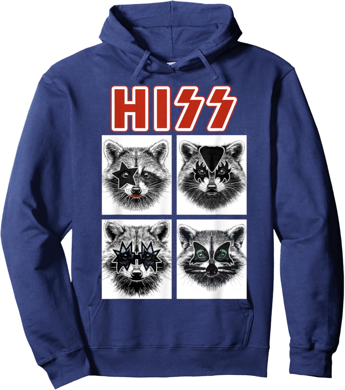 Raccoon Rock Music Band Concert Men Women Kids Funny Raccoon Hoodie - Hoodie | Navy