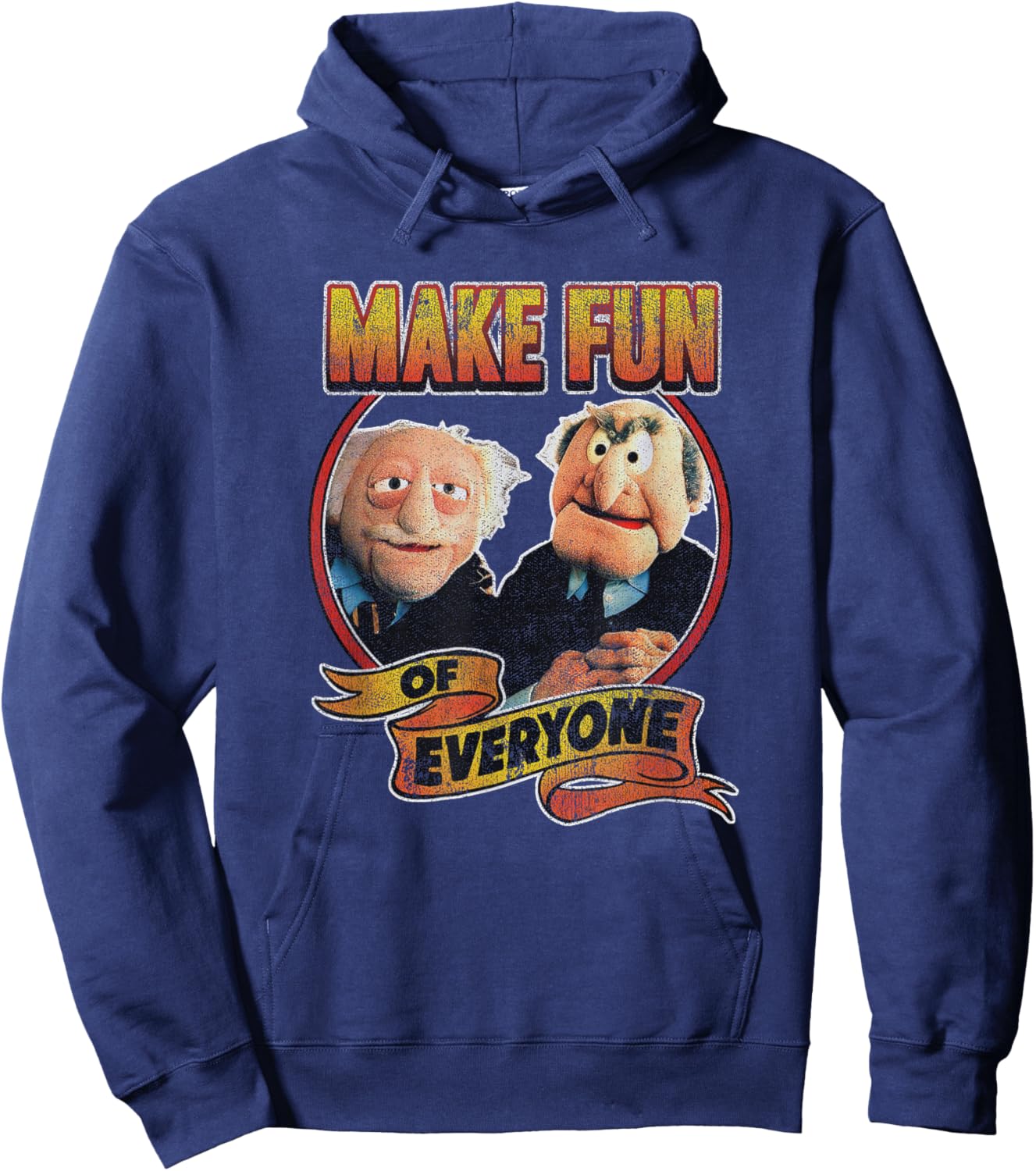 Disney The Muppets Make Fun of Statler Waldorf Vintage Shot Hoodie - Hoodie | Navy