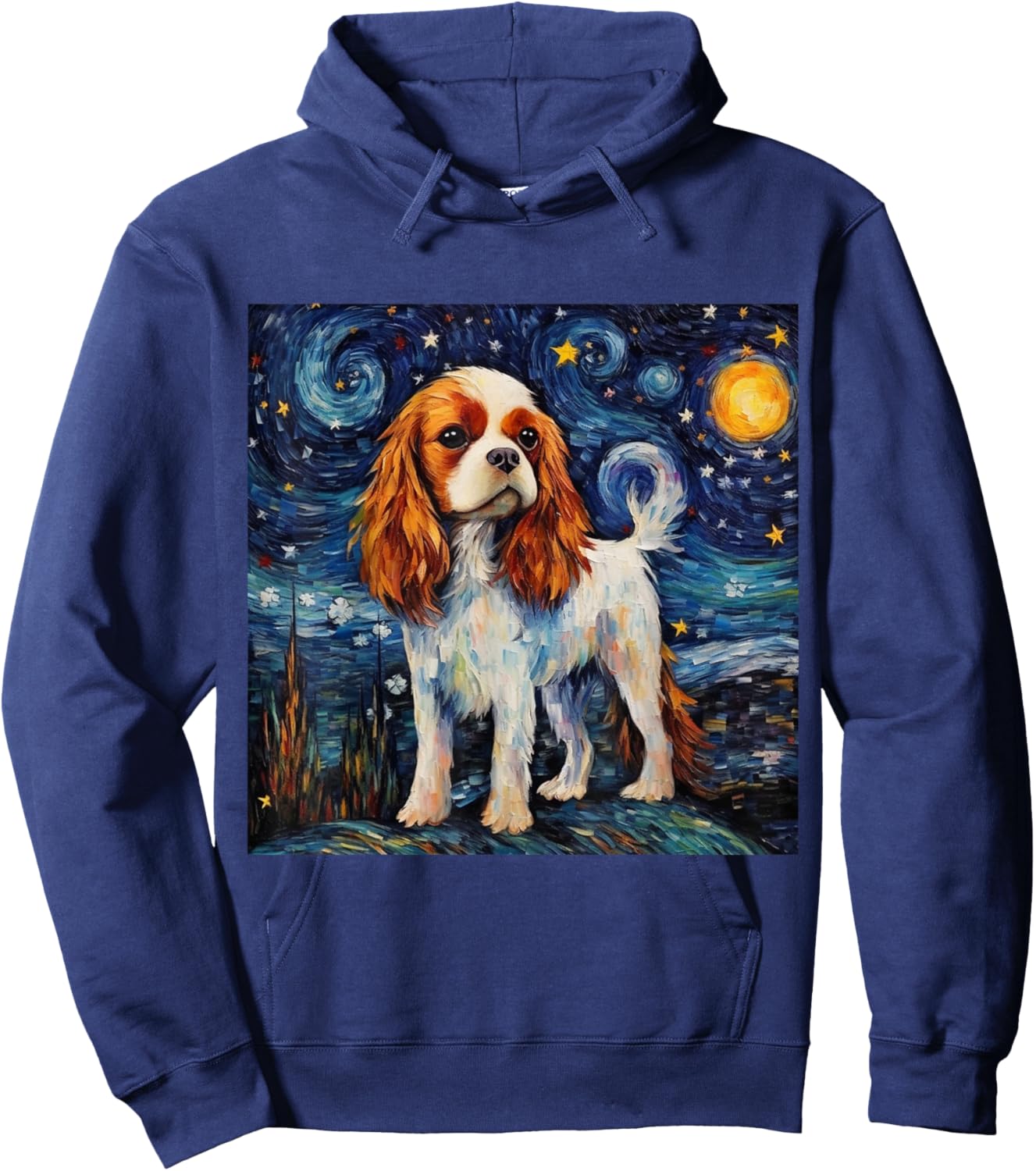 Cavalier King Charles Spaniel Starry Night Hoodie - Hoodie | Navy