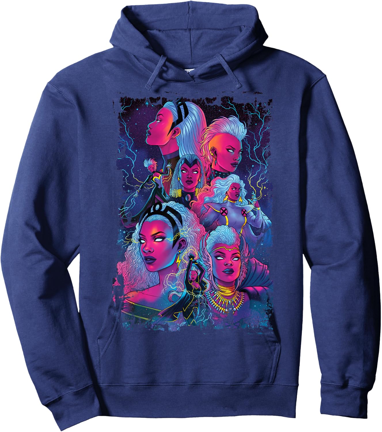 Marvel X-Men Storm of Past and Present Distressed Poster Hoodie - Hoodie | Navy