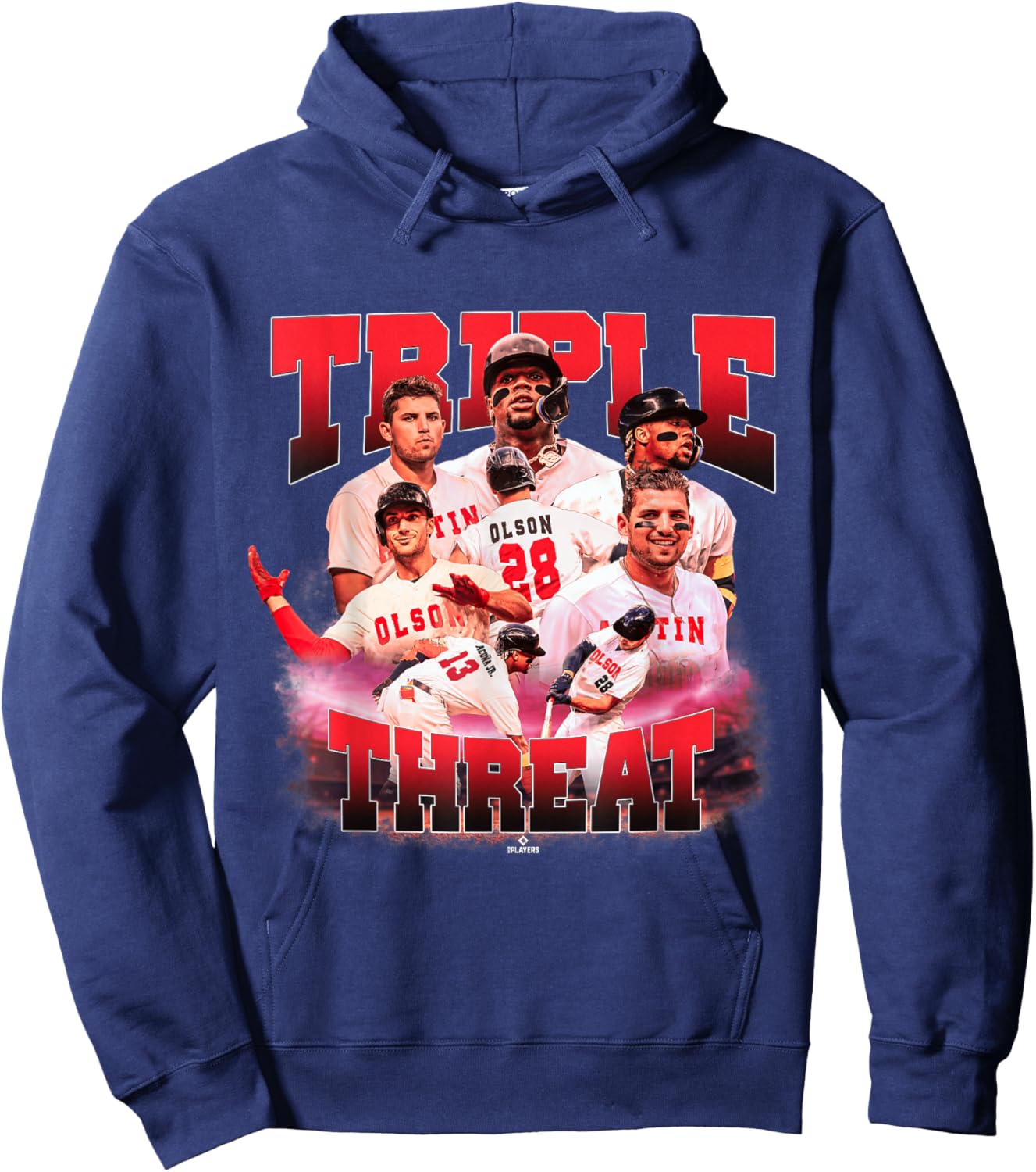 Acuna Jr., Olson & Riley | Atlanta MLB Players | TRIO4002 Hoodie - Hoodie | Navy