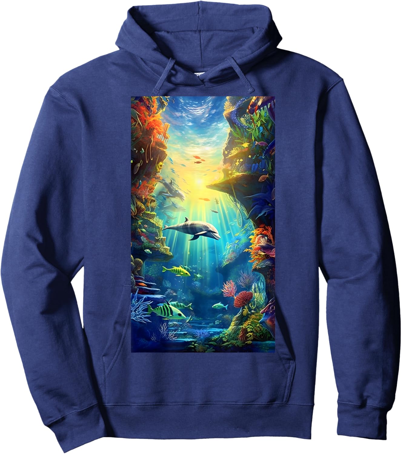 Underwater Sea Wonderland Ocean Nature Protection Hoodie - Hoodie | Navy
