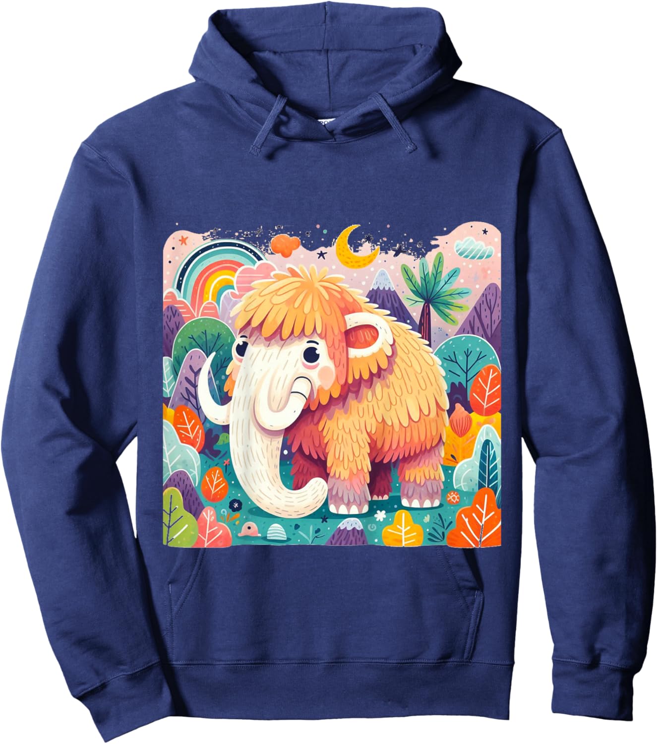 Kids Funny Wooly Mammoth Cute Woolly Mammoth Woolly Awesome Girls Hoodie - Hoodie | Navy