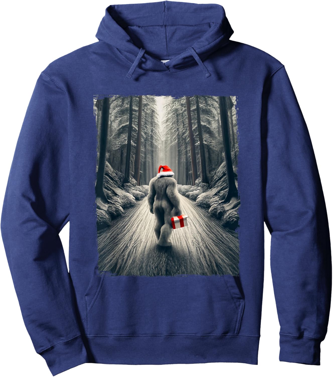 Santa Bigfoot Christmas Sasquatch Believe Hoodie - Hoodie | Navy