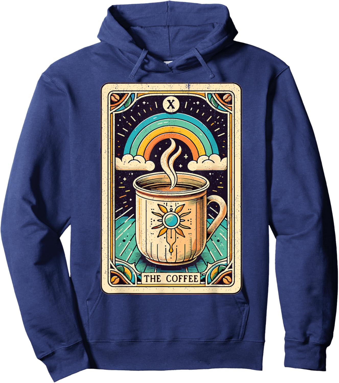 Coffee Tarot Card Designs The Coffee Tarot Card Coffee Lover Funny Coffee Hoodie - Hoodie | Navy