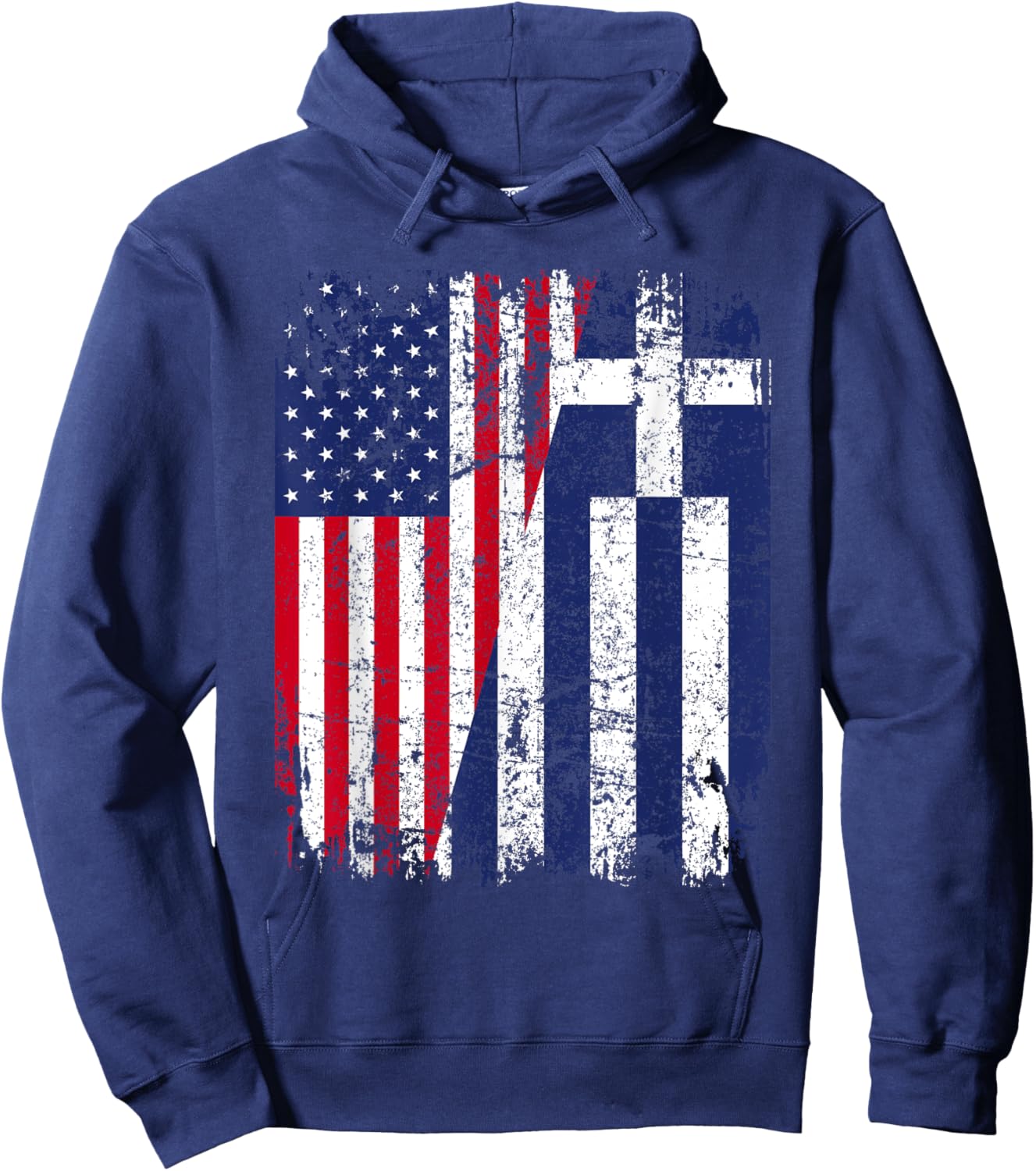 GREEK American Flag | Men Women Kids | GREECE Hoodie - Hoodie | Navy