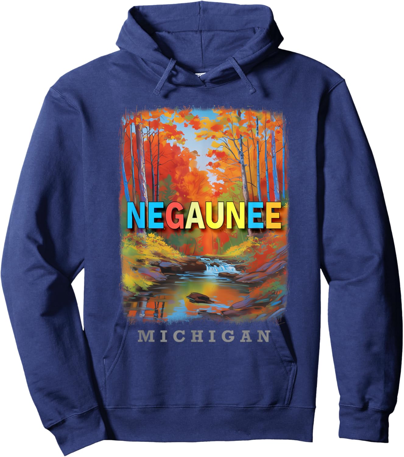 Negaunee Michigan MI Natural Beauty and Recreation SD689 Hoodie - Hoodie | Navy