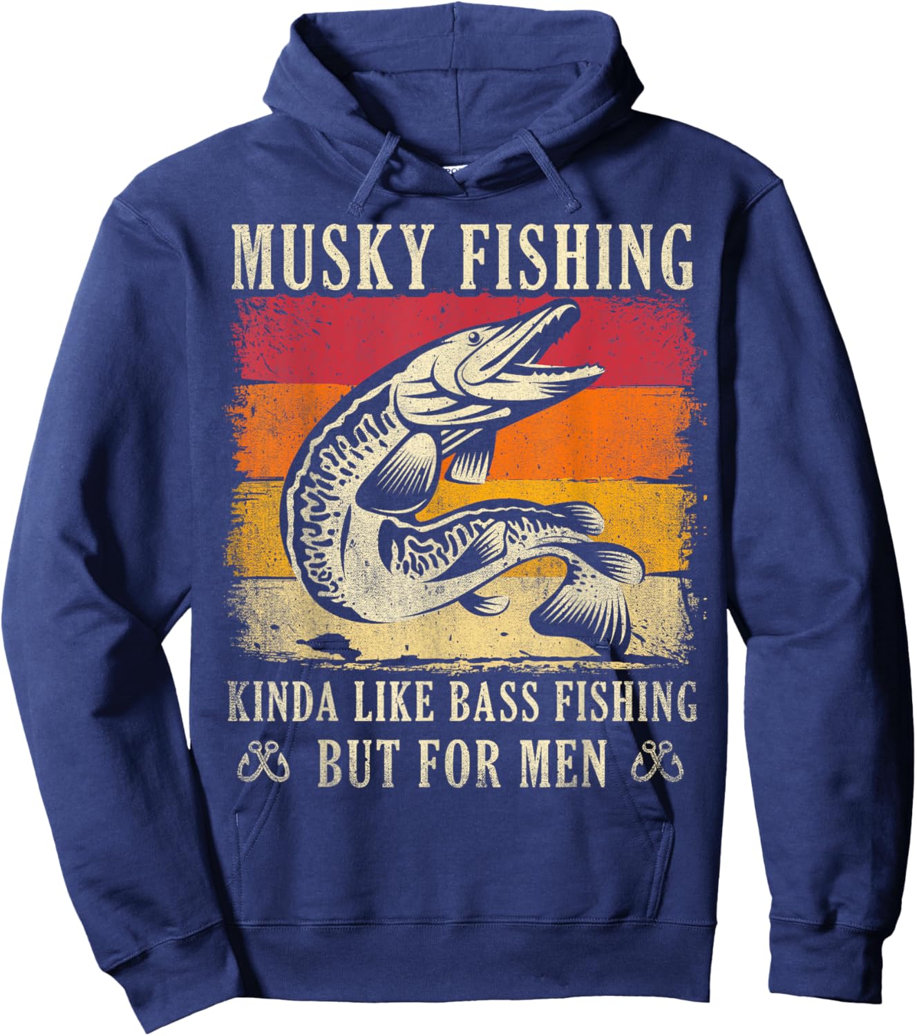Kinda Like Bass Fishing - But - Musky Fishing Hoodie - Hoodie | Navy