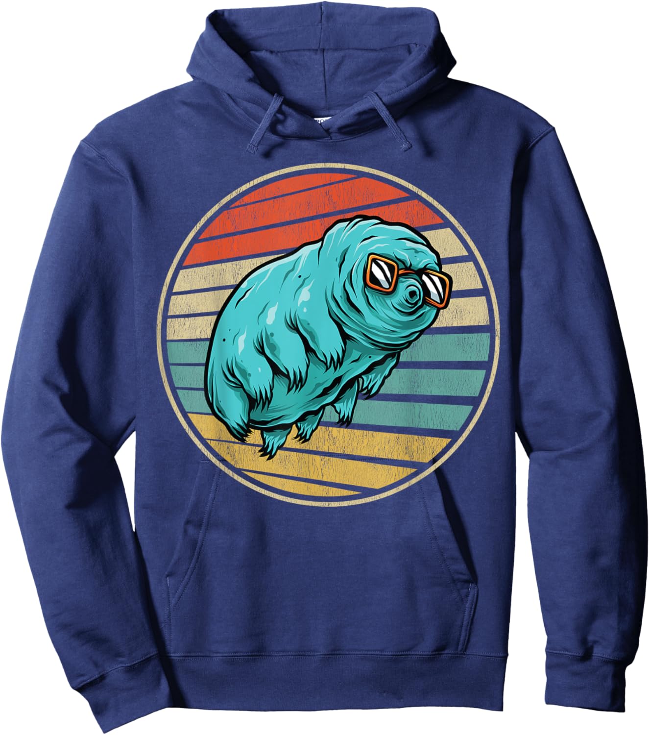 Tardigrade Water Bear Vintage 70s 80s Microbiology Science Hoodie - Hoodie | Navy