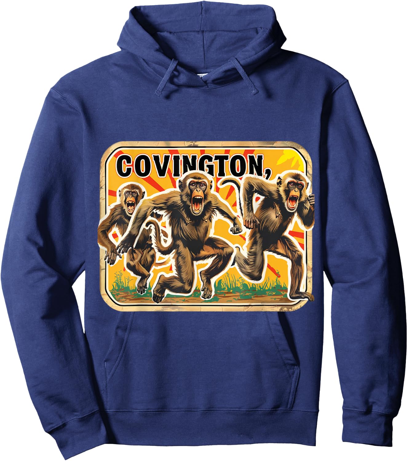 Covington Louisiana Primate Escape Rhesus Macaques Monkeys Hoodie - Hoodie | Navy