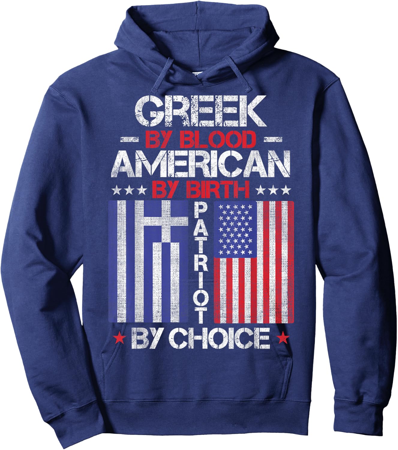 Greek By Blood American By Birth Patriot By Choice Hoodie - Hoodie | Navy