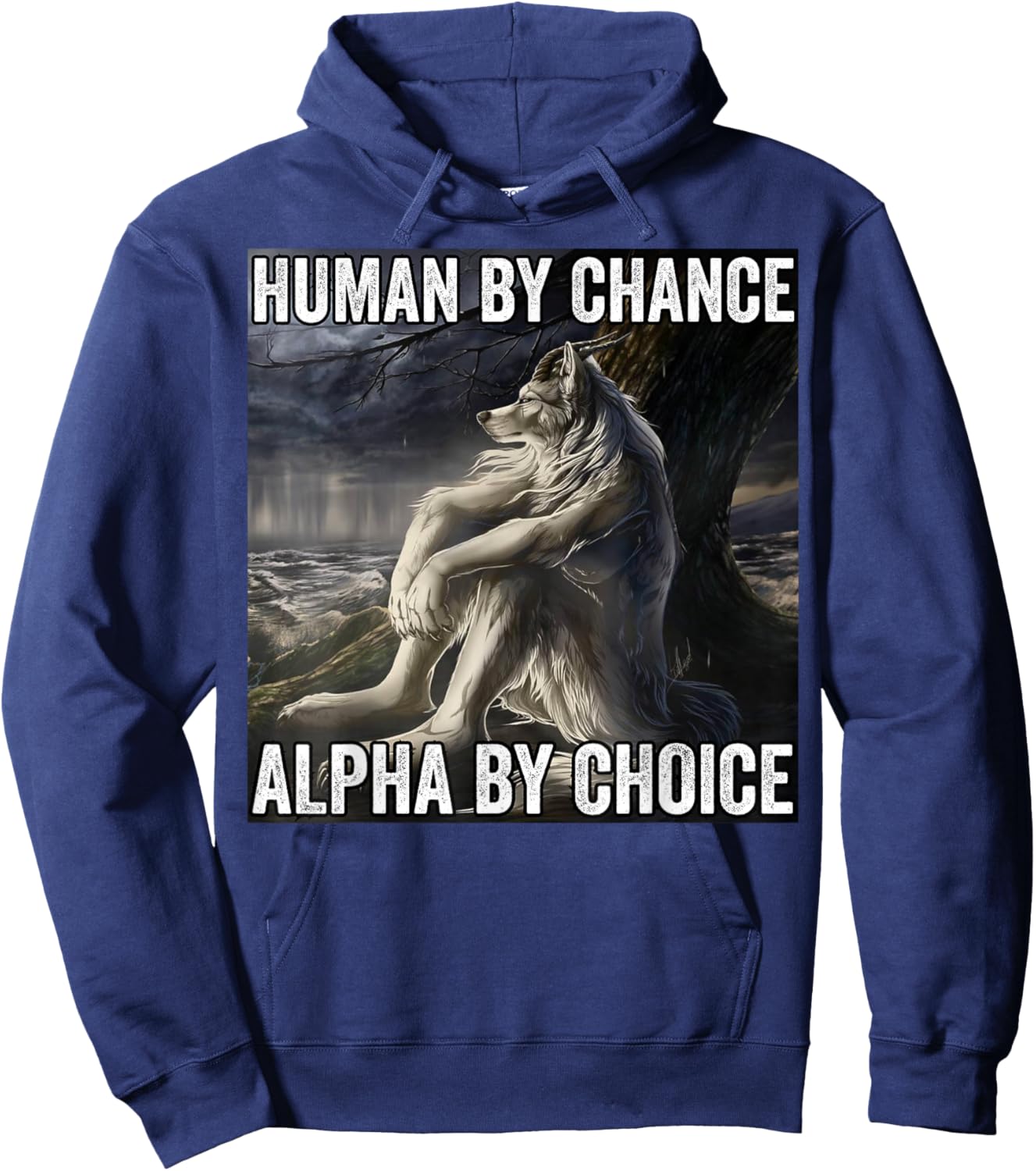 Human By Chance Alpha By Choice Hoodie - Hoodie | Navy