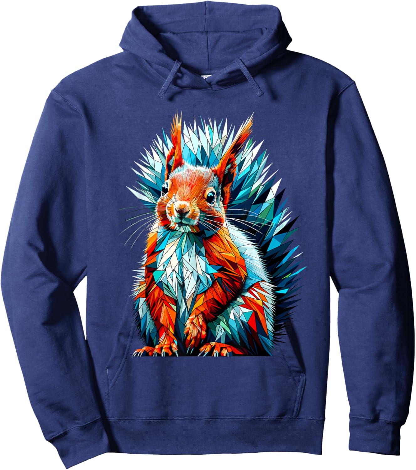 Polygon Art Red Squirrel Squirrels Hoodie - Hoodie | Navy