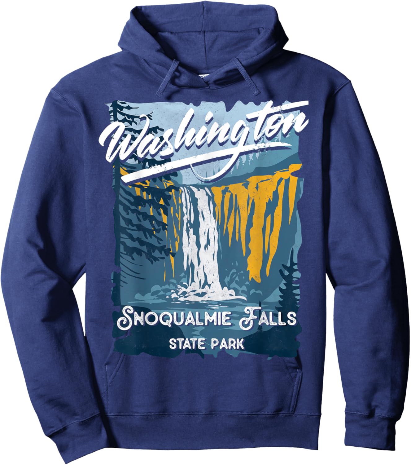 Snoqualmie Falls State Park Washington Evergreen State Hoodie - Hoodie | Navy