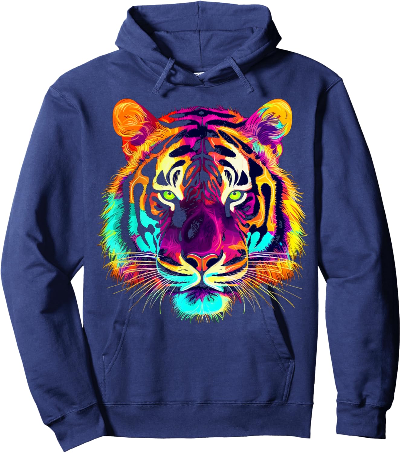 Tiger Artwork Zoo Colourful Animal Tiger Hoodie - Hoodie | Navy