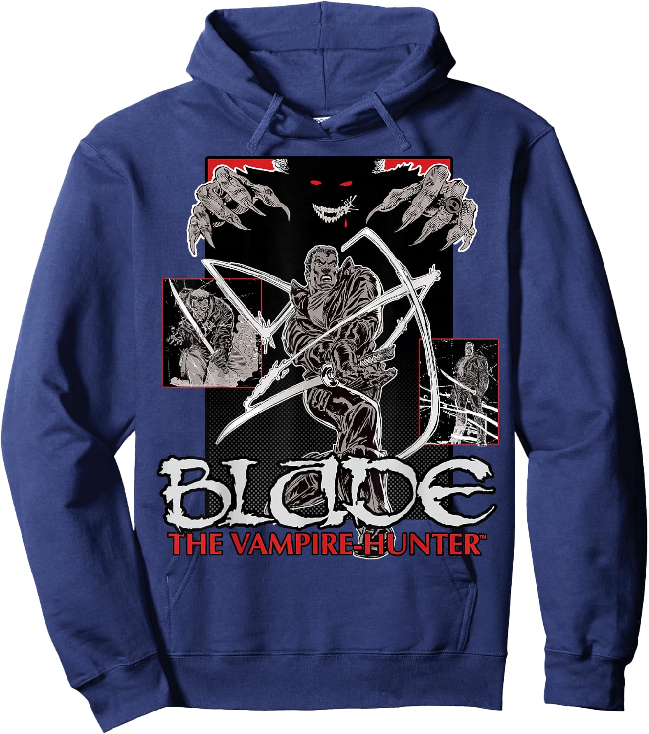 Marvel Blade Animated Series Portrait Collage Logo Hoodie - Hoodie | Navy