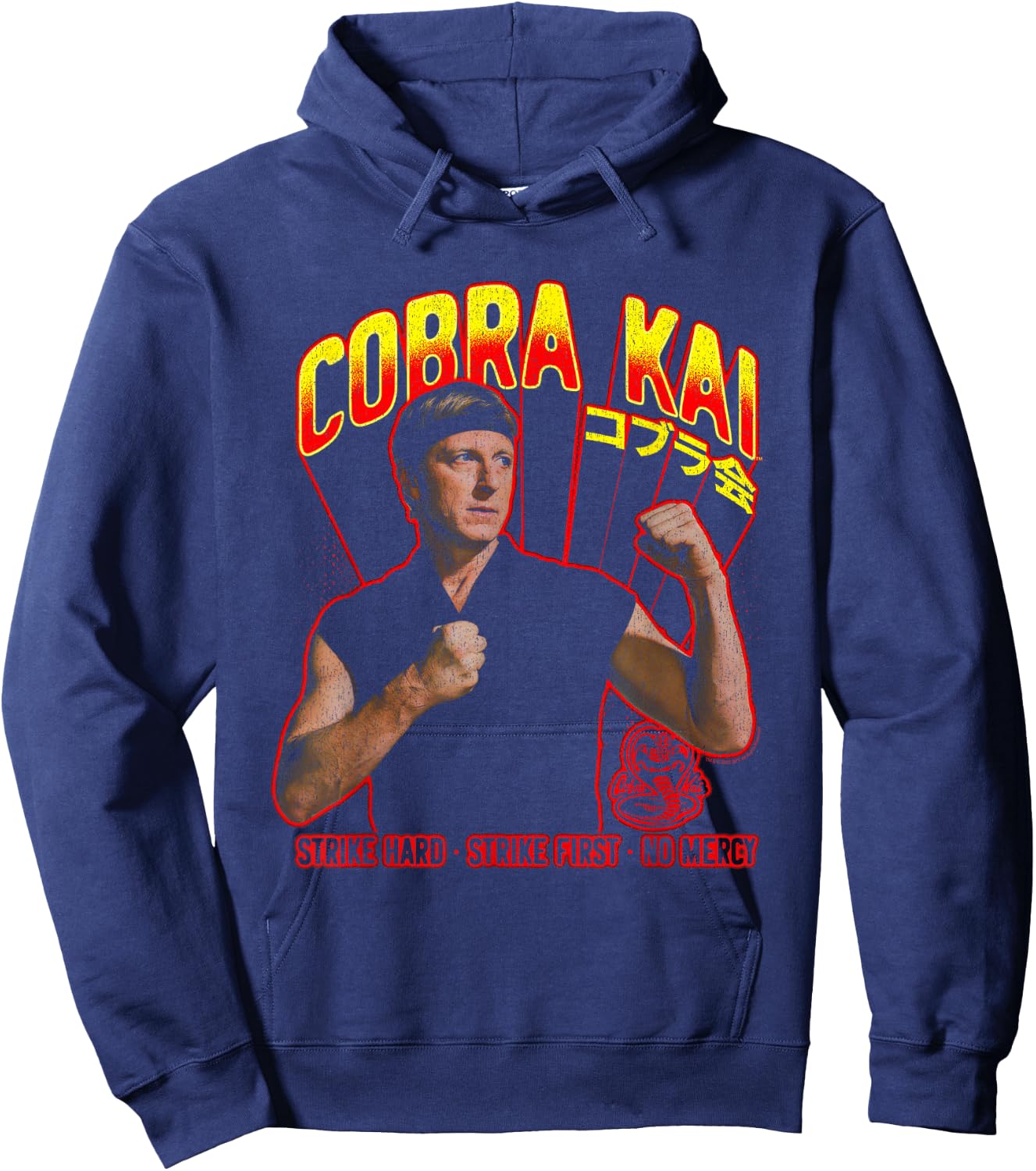 Cobra Kai Johnny with Gradient Logo Hoodie - Hoodie | Navy