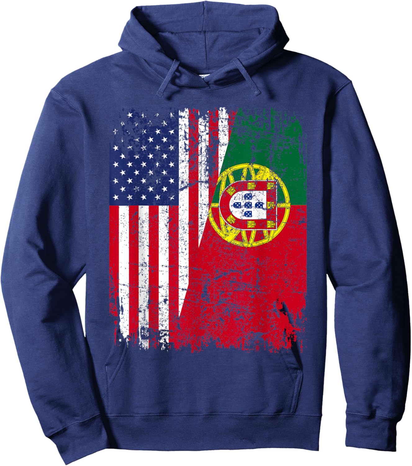 PORTUGUESE American Flag | Men Women Kids | PORTUGAL Hoodie - Hoodie | Navy