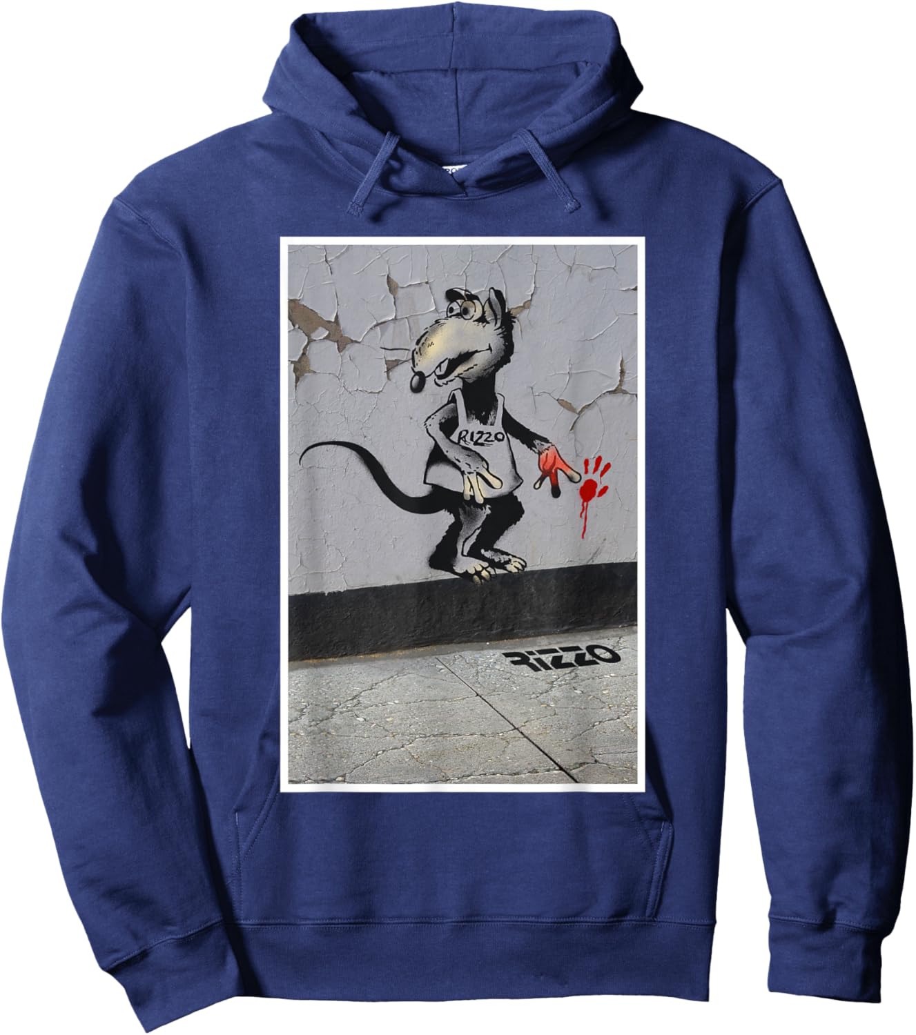 Disney The Muppets Rizzo Banksy’s Graffiti Inspired Big Shot Hoodie - Hoodie | Navy