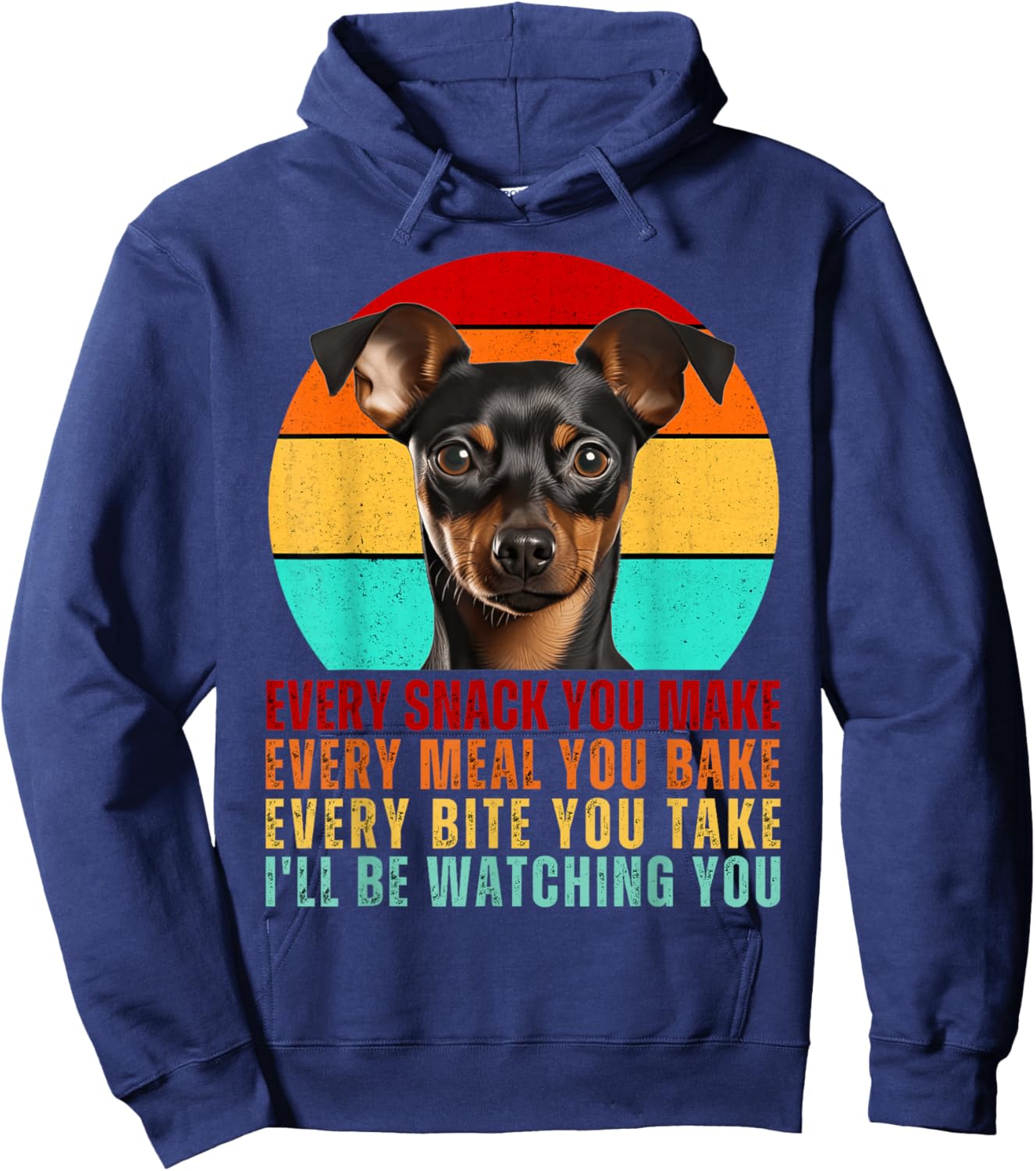 Funny Min Pin Dog Miniature Pinscher Mom or Dad Every Snack Hoodie - Hoodie | Navy