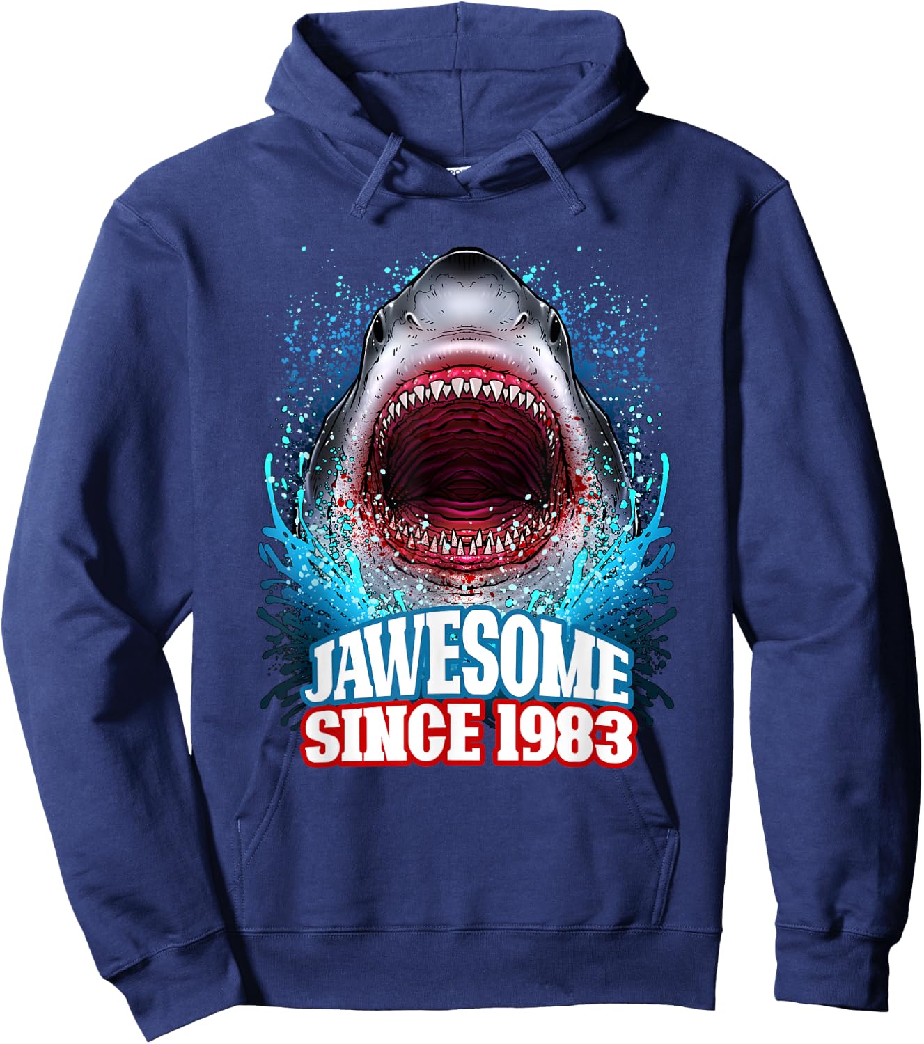 42nd Birthday Jawesome Since 1983 Shark 42 Years Old Hoodie - Hoodie | Navy