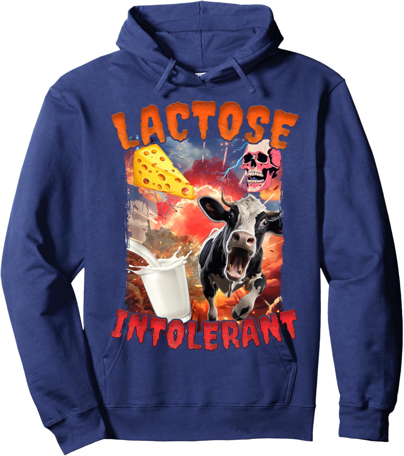 Lactose Intolerant Meme Hoodie - Hoodie | Navy