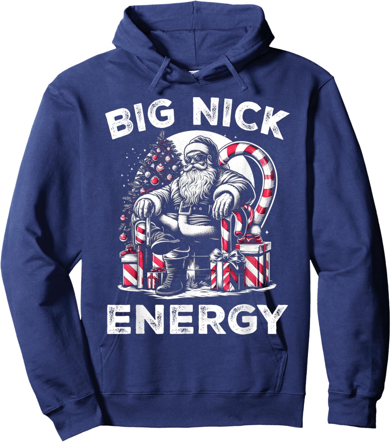 Big Nick Energy Funny Santa Claus Christmas Men Women Kids Hoodie - Hoodie | Navy