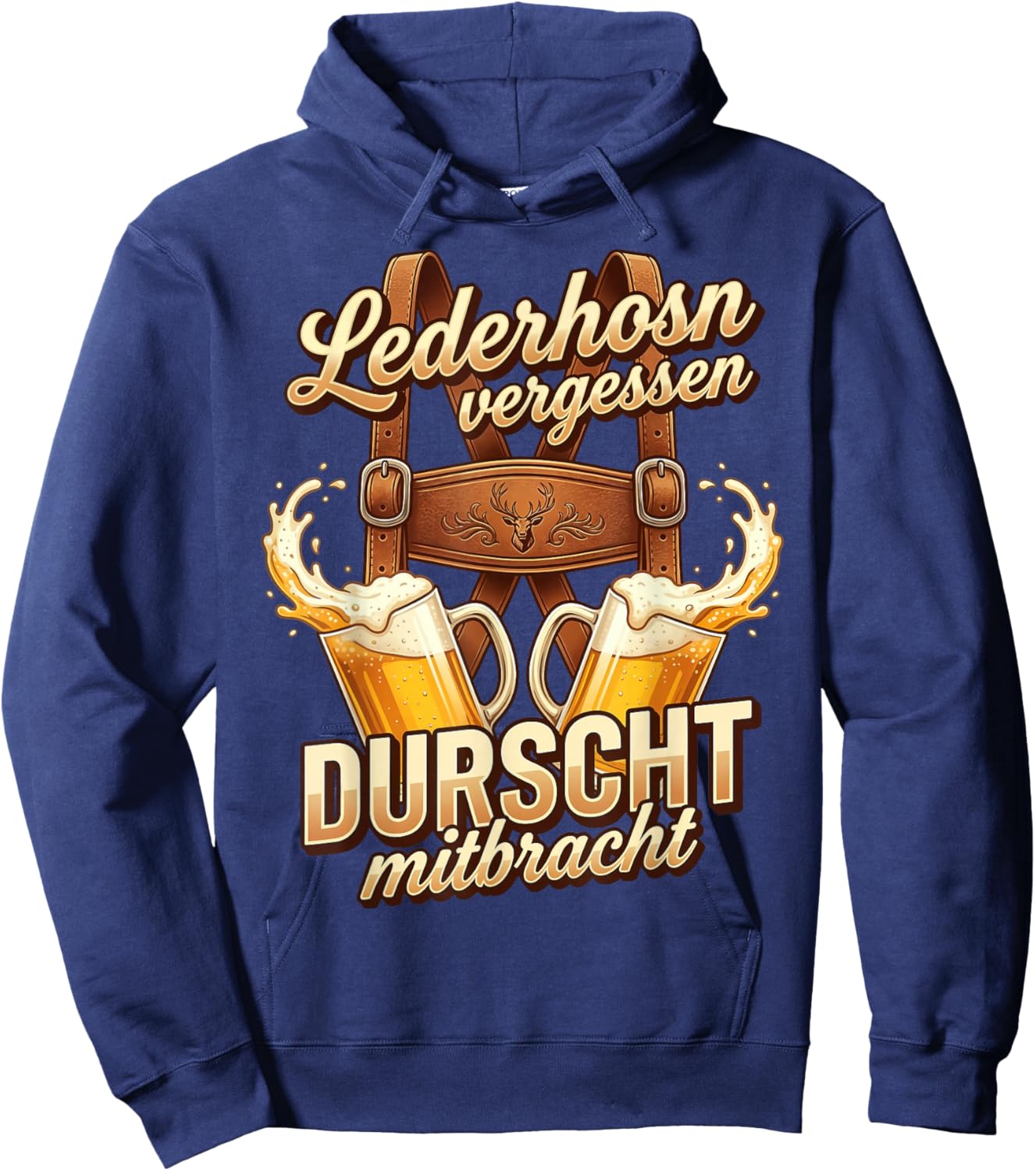 Passend für Oktoberfest Shirt Herren Trachtenshirt Trachten Hoodie - Hoodie | Navy