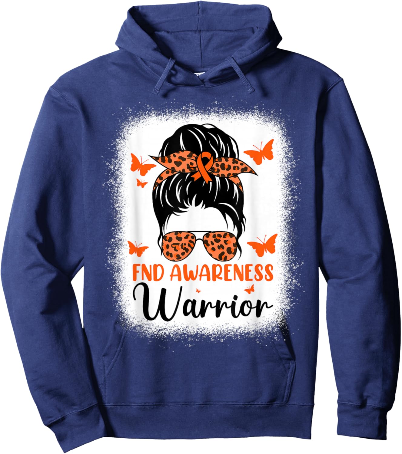 Functional Neurological Disorder Awareness Day Messy Bun Hoodie - Hoodie | Navy