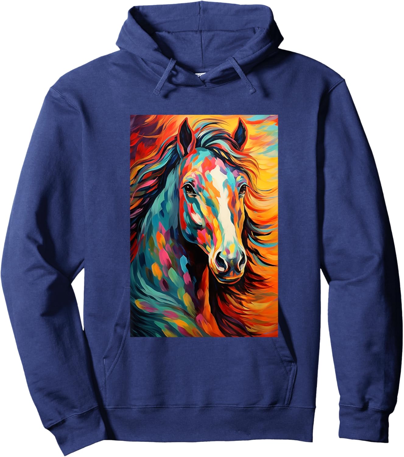 Horse Equestrian Riding - Van Gogh Style - Starry Night Hoodie - Hoodie | Navy