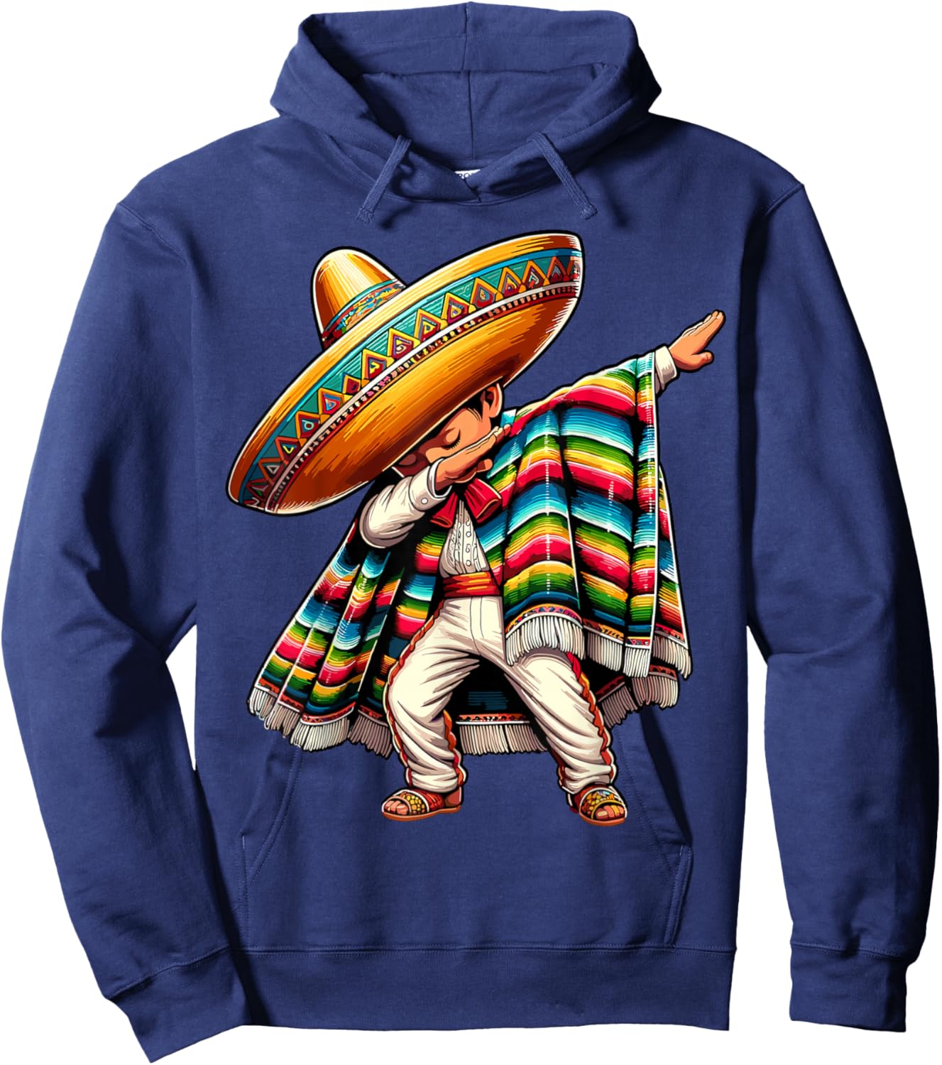 Dabbing Boys Mexican Poncho Cinco de Mayo Hoodie - Hoodie | Navy