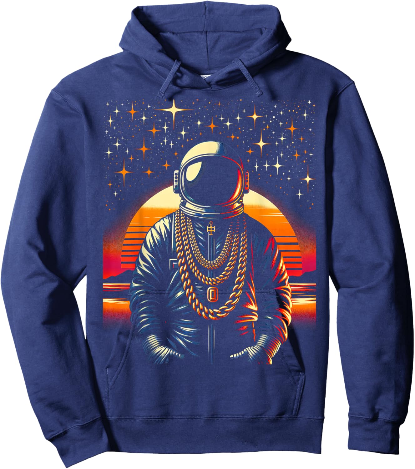 Hip Hop Astronaut | Men Women (S-6XL) | Graphic Hoodie - Hoodie | Navy