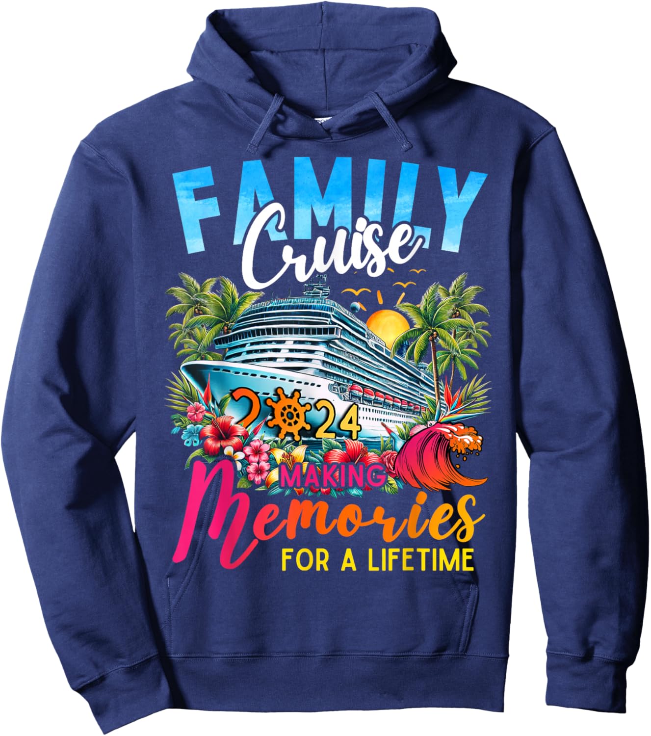 Family Cruise 2024 Reunion Matching Friend Vacation Women Hoodie - Hoodie | Navy