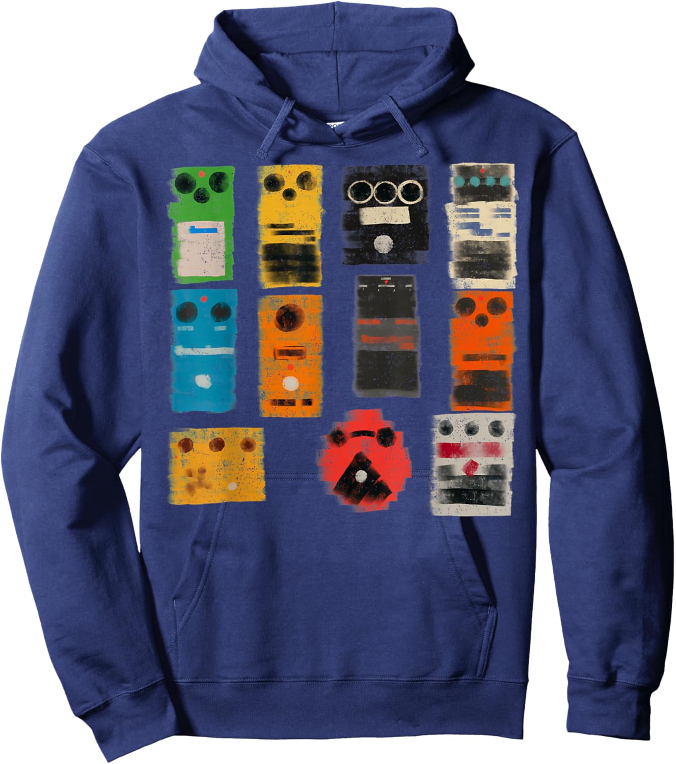 Guitar Effect Pedals Impressionist Painting Music Hoodie - Hoodie | Navy