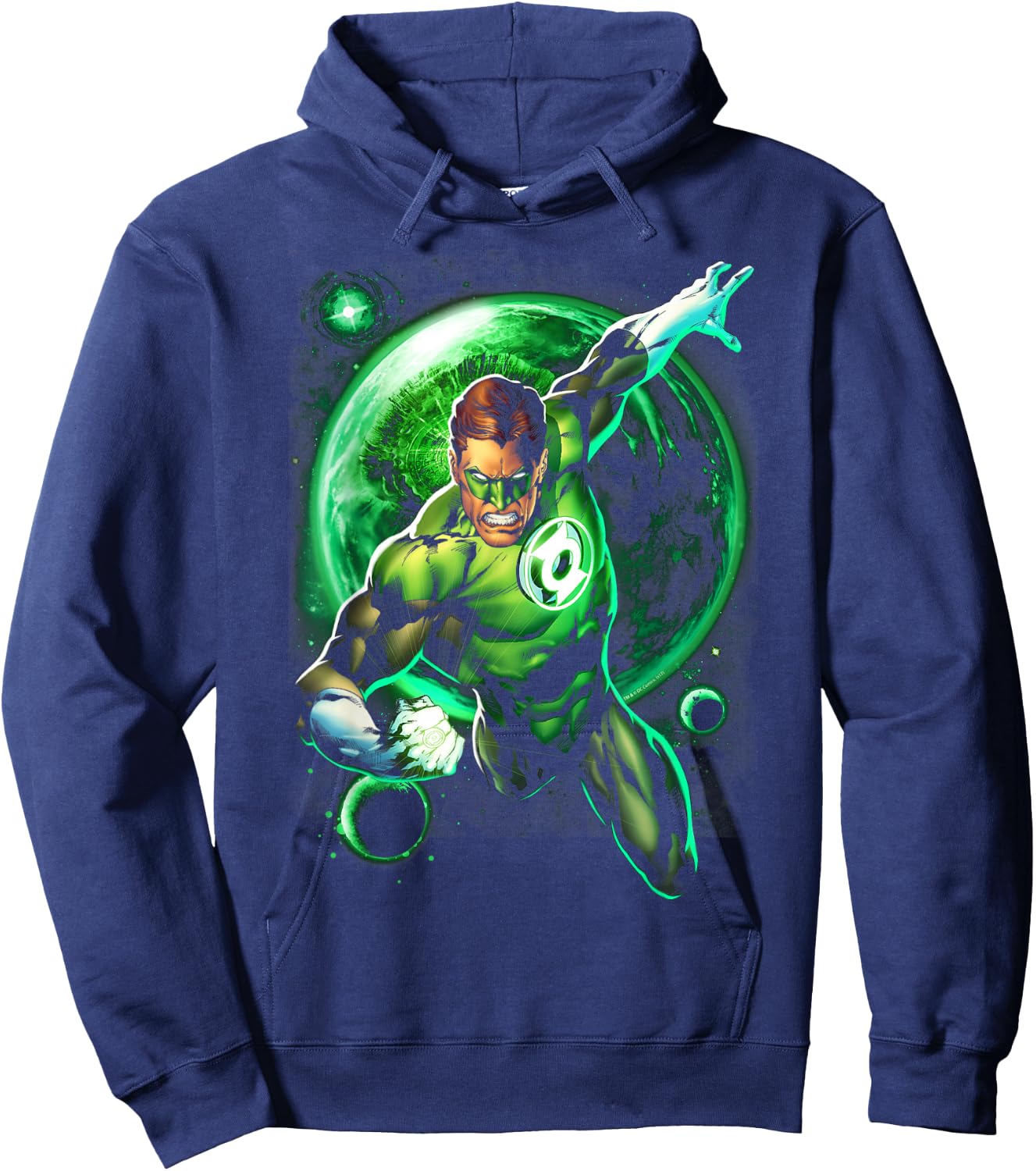 DC Comics Green Lantern Galaxy Glow , -Adult, Black, Short Sleeve, Small Hoodie - Hoodie | Navy