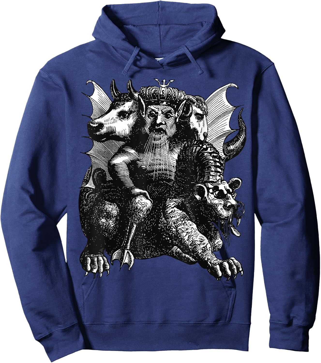 Asmodeus The Demon Of Lechery And Lust Cut Out Hoodie - Hoodie | Navy