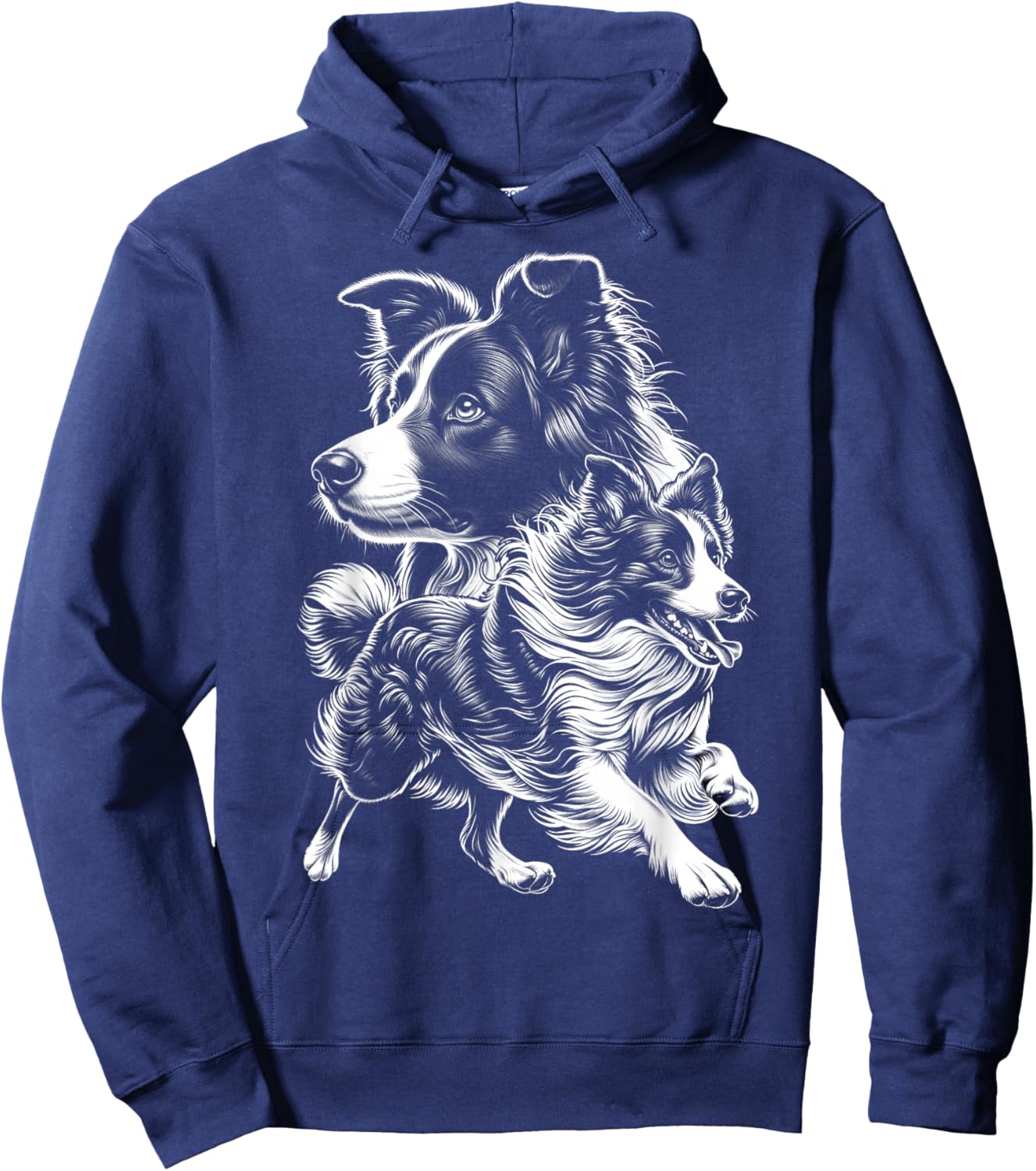 Super Cute Border Collie Photorealistic Portrait Hoodie - Hoodie | Navy