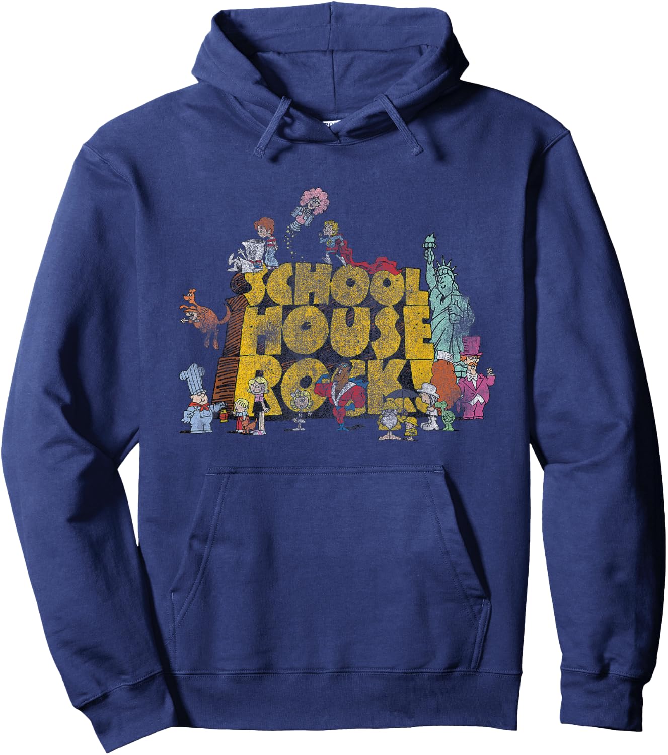 Schoolhouse Rock Classic Cartoon Show Logo Vintage Cartoon Hoodie - Hoodie | Navy